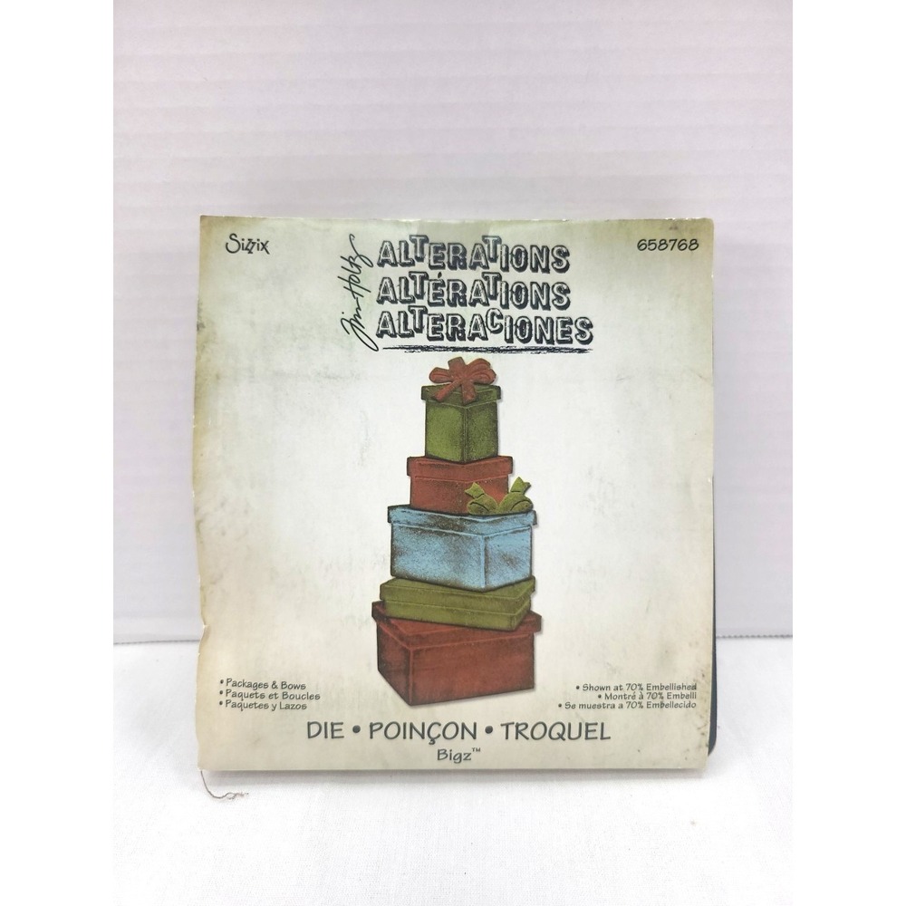 Sizzix Bigz Die Tim Holtz Alterations PACKAGES & BOWS 658768